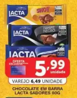 Roldão Chocolate em barra lacta sabores oferta