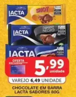 Roldão Chocolate em barra lacta sabores oferta