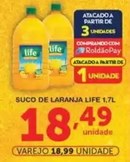 Roldão Suco de laranja life oferta