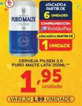 Roldão Cerveja pilsen 3.0 puro malte lata oferta