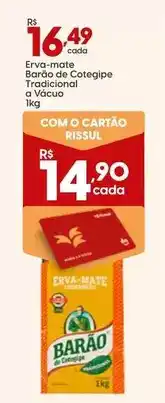 Supper Rissul Barão - erva mate de cotegipe tradicional a vacuo oferta