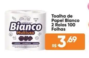 Atacado Vem Toalha de Papel Bianco 2 Rolos 100 Folhas oferta