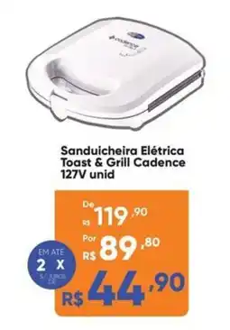 Atacado Vem Sanduicheira Elétrica Toast & Grill Cadence 127V unid oferta