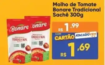 Atacado Vem Molho de Tomate Bonare Tradicional Sachê oferta