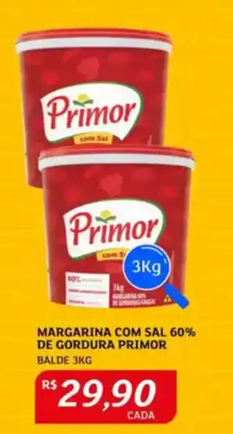 Assaí Atacadista Margarina com sal 60% de gordura primor balde oferta