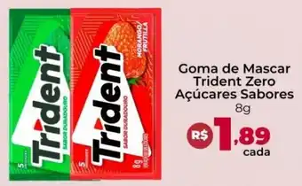 Ultrabox Goma de Mascar Trident Zero Açúcares Sabores oferta