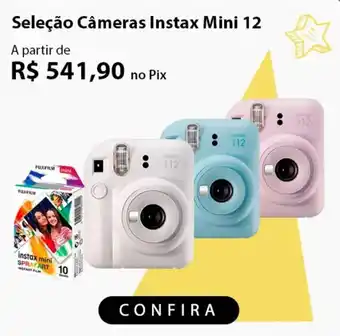 Fast Shop Seleção Câmeras Instax Mini 12 oferta