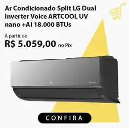 Fast Shop Ar Condicionado Split LG Dual Inverter Voice ARTCOOL UV nano +Al 18.000 BTUs oferta