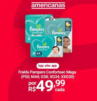 Lojas Americanas Fralda Pampers Confortsec Mega oferta