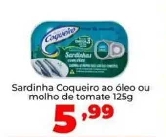 Super Nicolini Sardinha Coqueiro ao óleo ou molho de tomate oferta