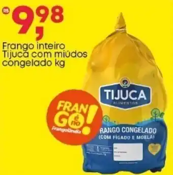 Frangolândia Frango inteiro Tijuca com miúdos congelado oferta