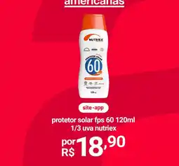 Lojas Americanas Solar - protetor fps 60 oferta