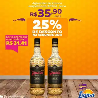 Super Lagoa Aguardente Ypioca empalhada 965ml ouro oferta