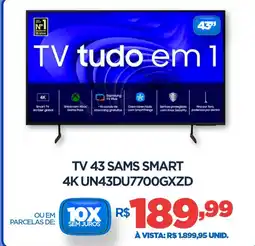 DB Supermercados Tv 43 sams smart 4K UN43DU7700GXZD oferta