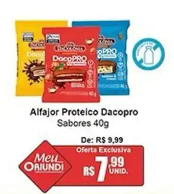 Oriundi Alfajor Proteico Dacopro Sabores oferta