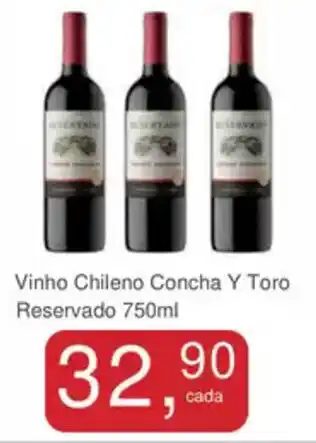 Mineirão Atacarejo Vinho Chileno Concha Y Toro Reservado oferta