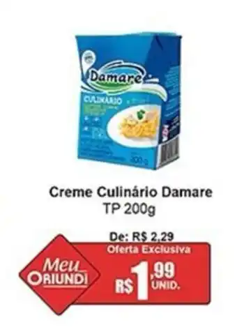 Oriundi Creme Culinário Damare oferta