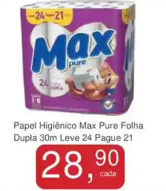 Mineirão Atacarejo Papel Higiênico Max Pure Folha Dupla 30m oferta