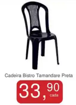 Mineirão Atacarejo Cadeira Bistro Tamandare Preta oferta