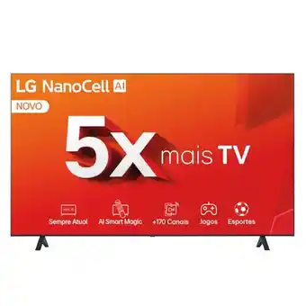 Benoit Smart TV LG 65 65NANO80 4K Ultra HD Processador a5 Ger7 AI Hub de Esportes Alexa e Chromecast oferta