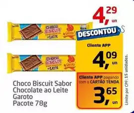 Tenda Atacado Garoto - choco biscuit sabor chocolate ao leite oferta