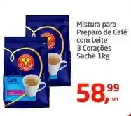 Tenda Atacado 3 corações - mistura para preparo de cafe com leite oferta