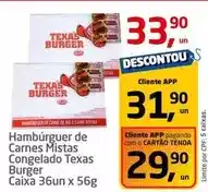 Tenda Atacado Texas burguer - hambúrguer de carnes mistas congelado caixa oferta