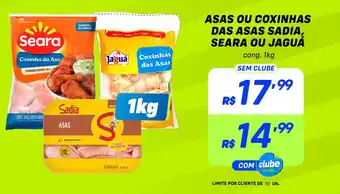 Prezunic Asas ou coxinhas das asas sadia, seara ou jaguá oferta