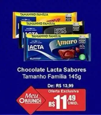 Oriundi Chocolate Lacta Sabores Tamanho Família oferta