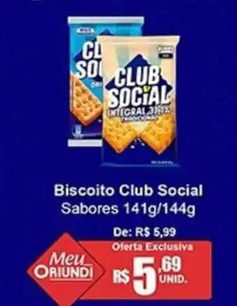 Oriundi Biscoito Club Social Sabores oferta