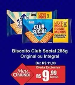 Oriundi Biscoito Club Social  Original ou Integral oferta