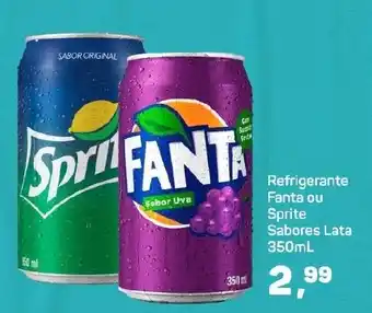 Supermercados São Vicente Refrigerante Fanta ou Sprite Sabores Lata oferta