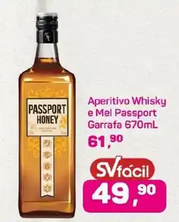 Supermercados São Vicente Aperitivo Whisky e Mel Passport Garrafa oferta