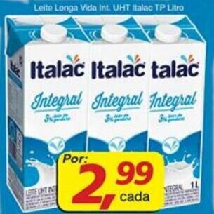 Supermercados Guanabara Leite Longa Vida Int. UHT Italac TP 1L oferta