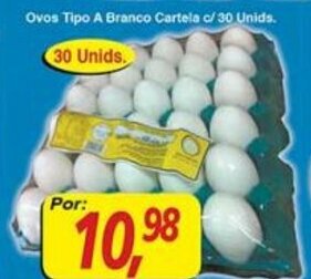 Supermercados Guanabara Ovos Tipo A Branco Cartela c/ 30 unids. oferta