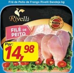 Supermercados Guanabara File de Peito de Frango Rivelli Bandeja 1kg oferta