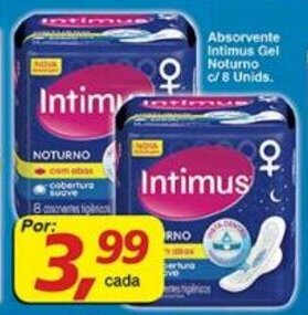 Supermercados Guanabara Absorvente Intimus Gel Noturno c/ 8 unids. oferta