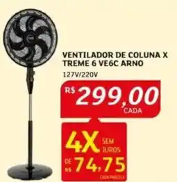 Assaí Atacadista Ventilador de coluna x treme 6 ve6c arno 127v/220v oferta