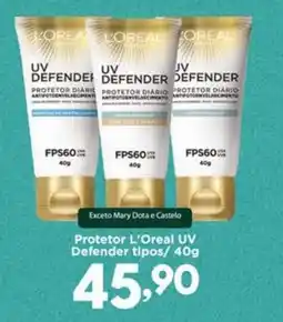 Confiança Supermercados Protetor L'Oreal UV Defender tipos oferta