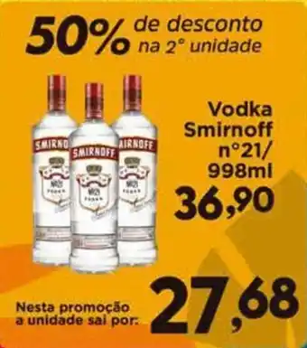 Confiança Supermercados Vodka Smirnoff n21 oferta