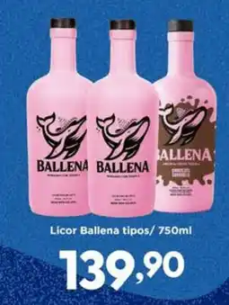 Confiança Supermercados Licor Ballena tipos oferta