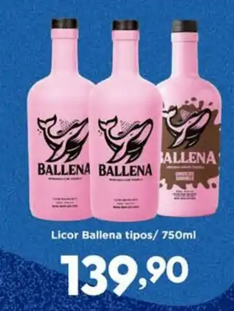 Confiança Supermercados Licor Ballena tipos oferta