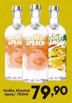 Confiança Supermercados Vodka Absolut tipos oferta