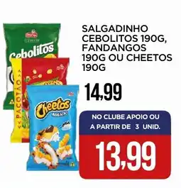 Apoio Mineiro Salgadinho cebolitos, fandangos ou cheetos oferta