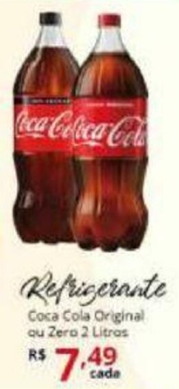 Ricoy Supermercados Refrigerante Coca Cola Original ou Zero 2L oferta