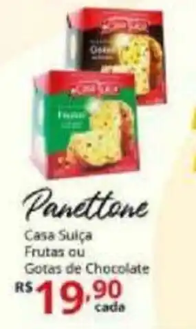 Ricoy Supermercados Panettone Casa Suica Frutas ou Gotas de Chocolate oferta