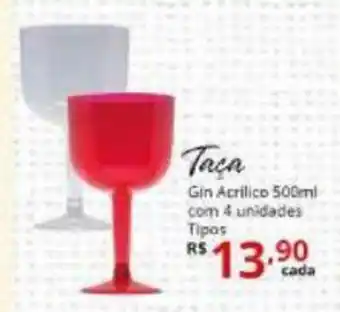 Taca Gin Acrilico 500ml com 4 unidades tipos