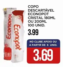 Apoio Mineiro Copo descartável econopot cristal oferta