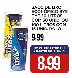 Apoio Mineiro Saco de lixo econômico bye bye oferta