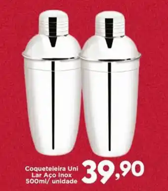 Confiança Supermercados Coqueteleira Uni Lar Aço Inox unidade oferta